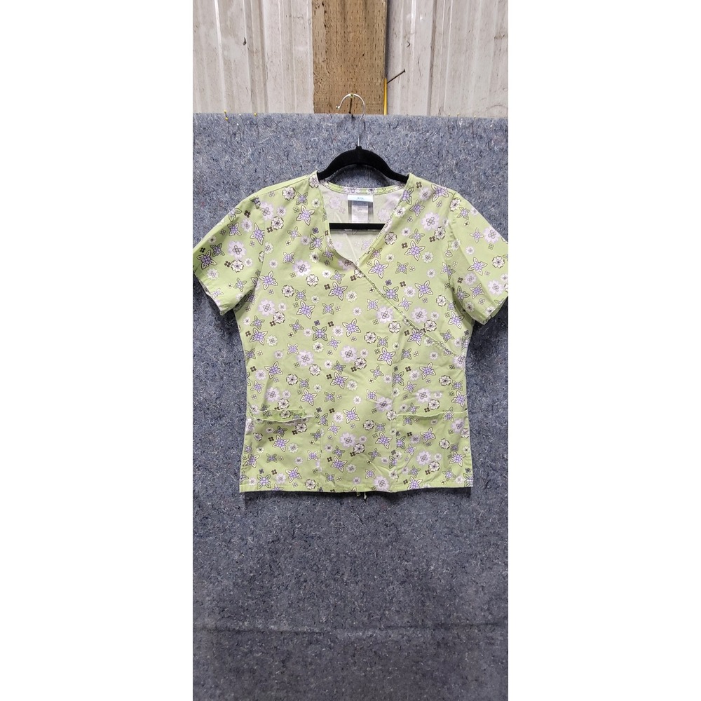 SB Scrubs Butterflies & Green Flowers Pullover w/front pockets Size‎ S/CH